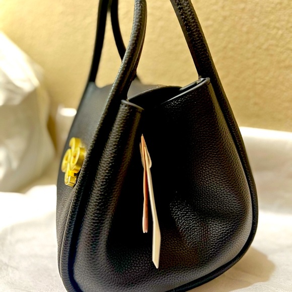 HOLB Destiny Black Handbag with Gold Accent - Picture 7 of 10